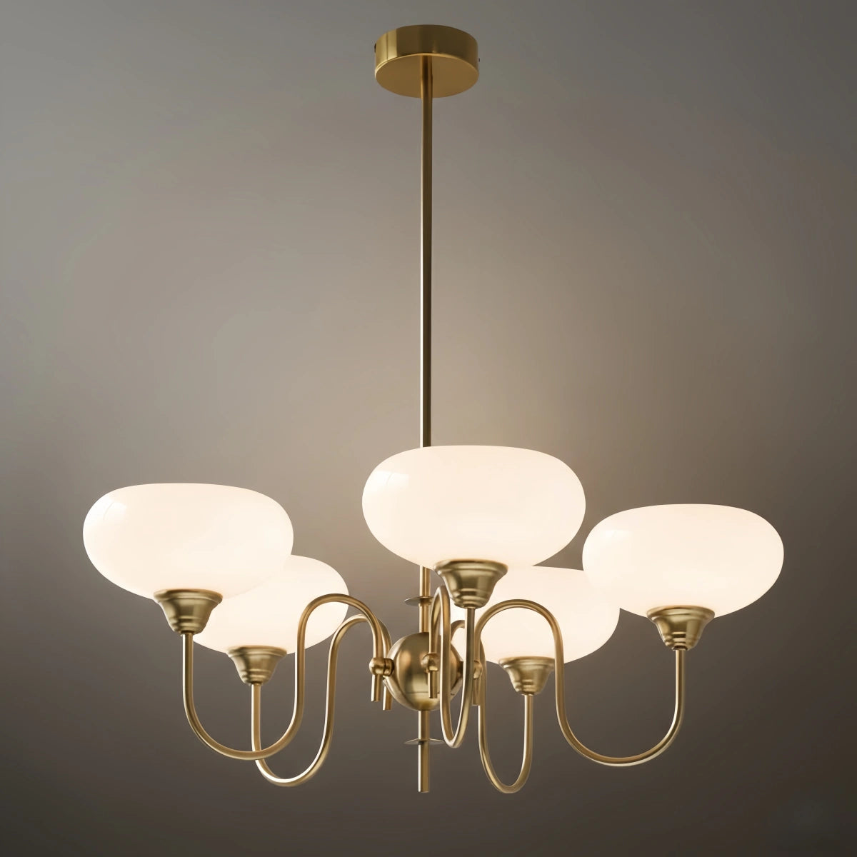 Modern Glass Chandelier – Gold or Chrome Multi-Light Ceiling Lamp